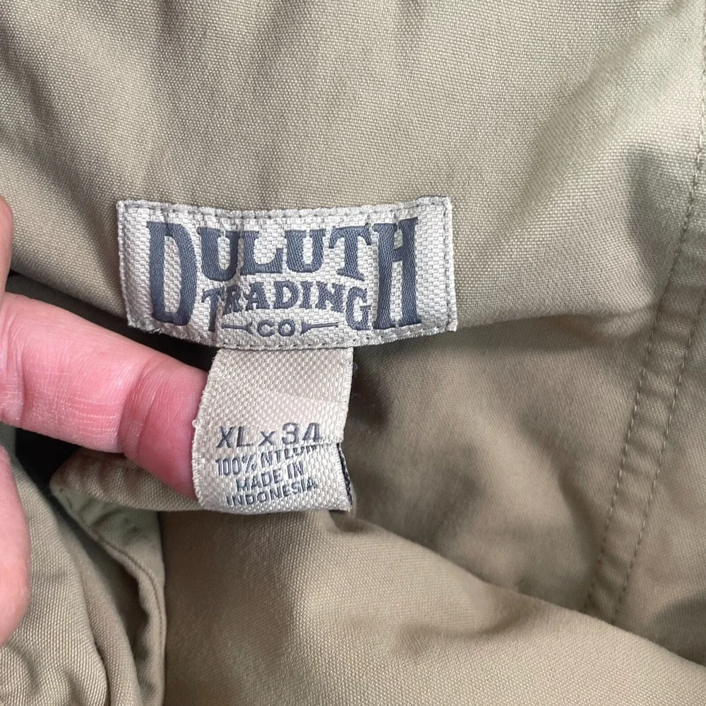 Duluth Trading Convertible Pants Men XL (36x32) Beige Nylon Performance Belted - Picture 2 of 12